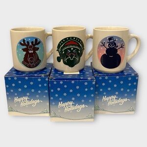 Denny’s Restaurant Colour Changing Christmas Mugs Set of 3 New in Box